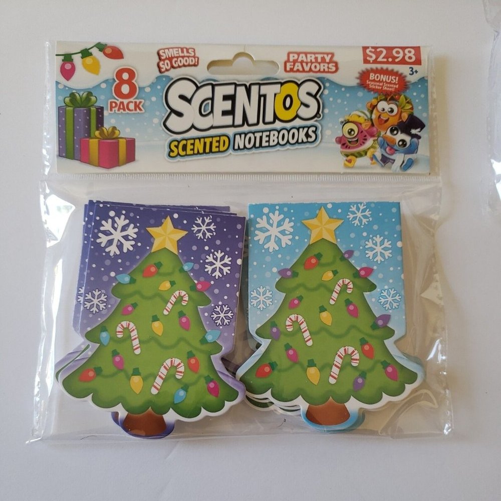 WeVeel Scentos Christmas Scented Notebooks 8pk Party Favors New